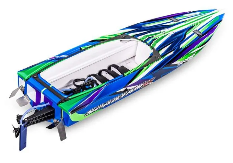 Traxxas 103076-4-GRNSPARTAN SR 36-Zoll Rennboot Brushless RTR, grün mit Selbstaufrichtung