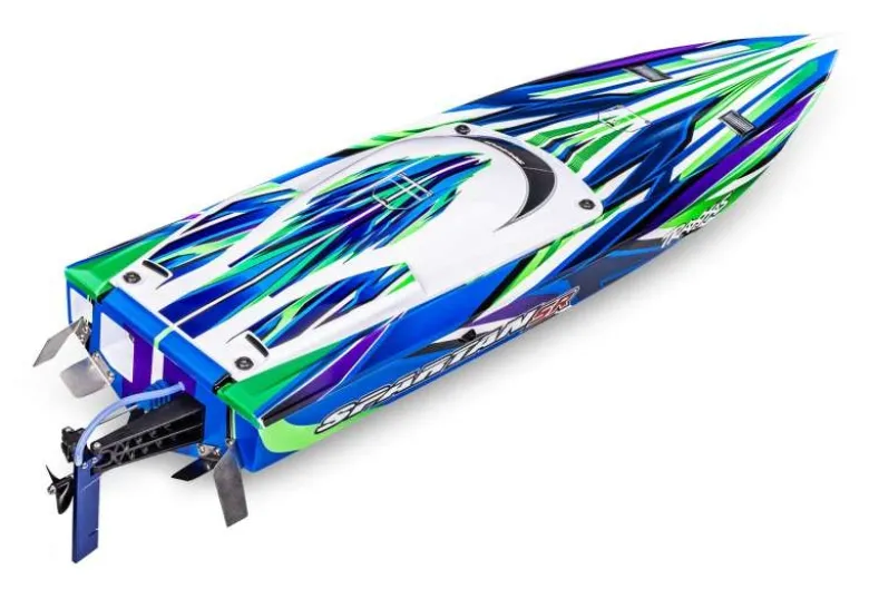 Traxxas 103076-4-GRNSPARTAN SR 36-Zoll Rennboot Brushless RTR, grün mit Selbstaufrichtung