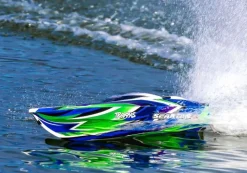 Traxxas 103076-4-GRNSPARTAN SR 36-Zoll Rennboot Brushless RTR, grün mit Selbstaufrichtung