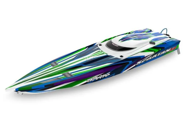 Traxxas 103076-4-GRNSPARTAN SR 36-Zoll Rennboot Brushless RTR, grün mit Selbstaufrichtung
