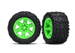Traxxas 6773GTalon Extreme Reifen auf Felge grün montiert für Rustler 4x4