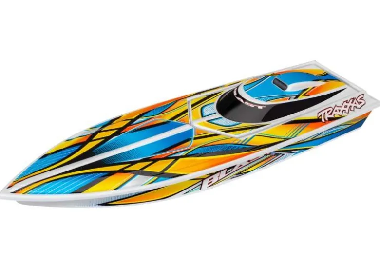 Traxxas 38104-8ORNGBLAST weiß/orange 23-Zoll Rennboot Brushed mit Akku & Lader