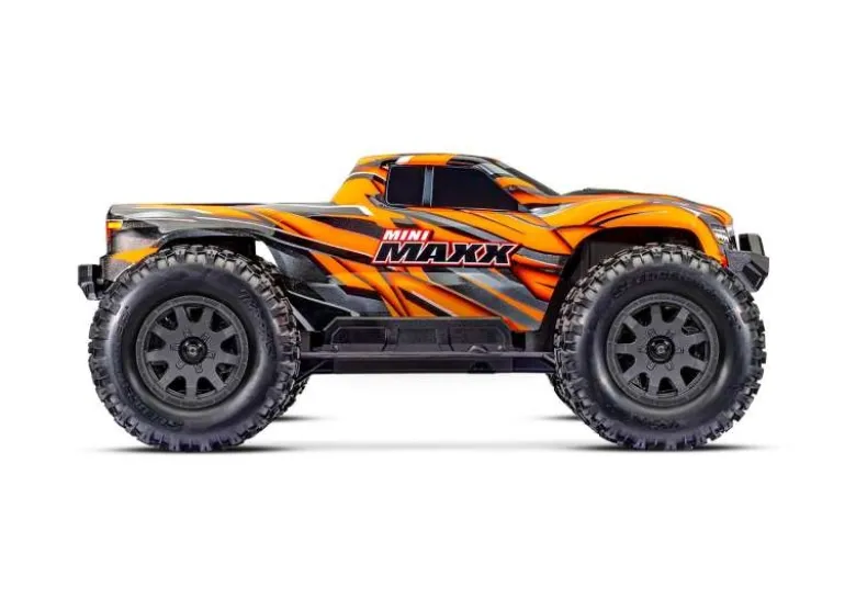 Traxxas 107154-1-ORNGSET1MINI-MAXX 4WD BL-2S Brushless, HD-Teile, RTR, orange Set mit zweitem Akku und EZ-Peak Plus Ladegerät