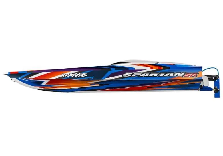 Traxxas 103076-4-ORNGSPARTAN SR 36-Zoll Rennboot Brushless RTR, orange mit Selbstaufrichtung