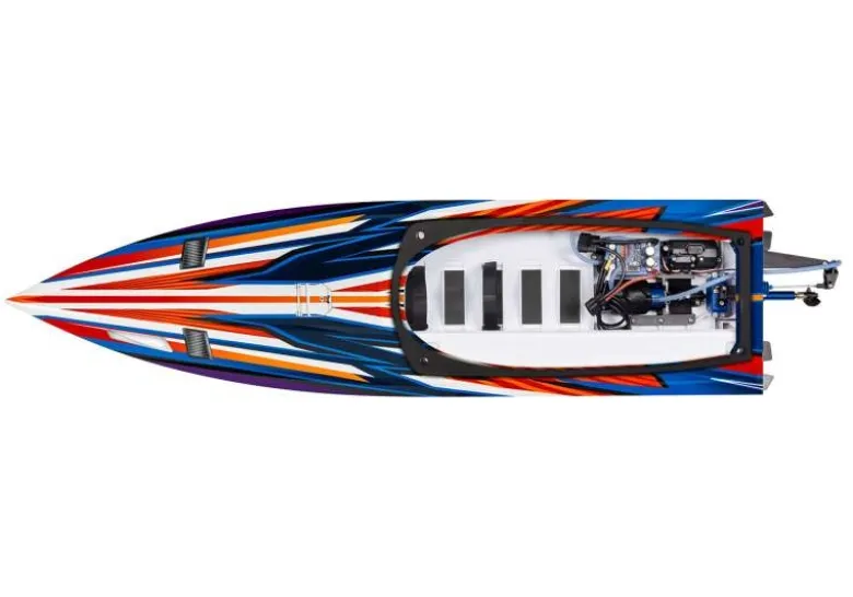 Traxxas 103076-4-ORNGSPARTAN SR 36-Zoll Rennboot Brushless RTR, orange mit Selbstaufrichtung