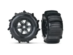 Traxxas 7773Paddle Reifen auf Felgen schwarz verklebt für X-MAXX