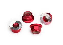 Traxxas 8447RAluminium Stoppmuttern selbstsichernd 5mm, rot eloxiert (4)