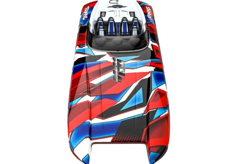 Traxxas 57046-4REDRSETCatamaran M41 Widebody BL Rennboot TSM + 2x3S Lipo & Lader Farbe Rot