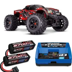 Traxxas 77096-4REDSET1X-MAXX 8S 4x4 VXL Brushless Monster-Truck 1/7 RTR, rot inkl. Traxxas ID Ladegerät + 2x 6700s ID Lipo Akkus