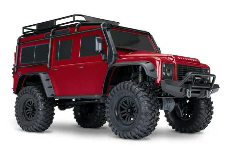 Traxxas 82256-4-REDTRX-4 Landrover Defender 1:10 Crawler RTR, Clipless, rot