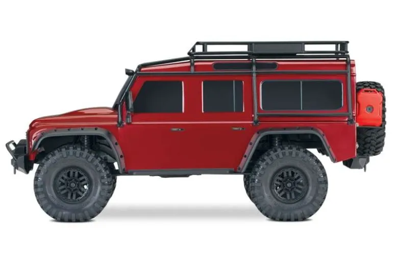 Traxxas 82256-4-REDTRX-4 Landrover Defender 1:10 Crawler RTR, Clipless, rot
