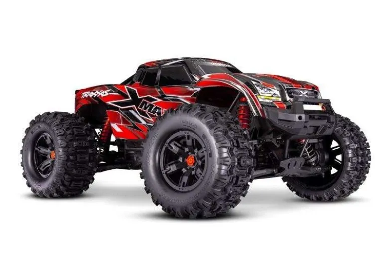 Traxxas 77096-4REDX-MAXX 8S 4x4 VXL Brushless Monster-Truck 1/7 RTR, rot neuste Version < 07.2025 mit belted Reifen und MG Servo