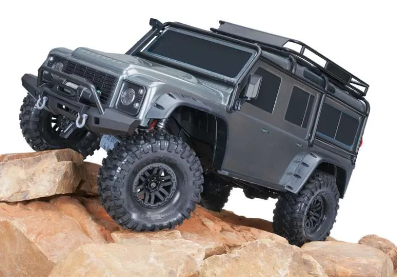 Traxxas 82256-4-SLVRTRX-4 Landrover Defender 1:10 Crawler RTR, Clipless, silber