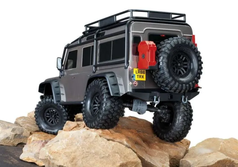 Traxxas 82256-4-SLVRTRX-4 Landrover Defender 1:10 Crawler RTR, Clipless, silber