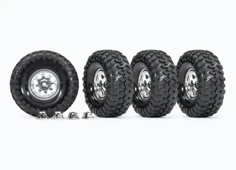 Traxxas 8183XCanyon Trail Reifen auf Felge chrome für TRX-4 5225A Achse