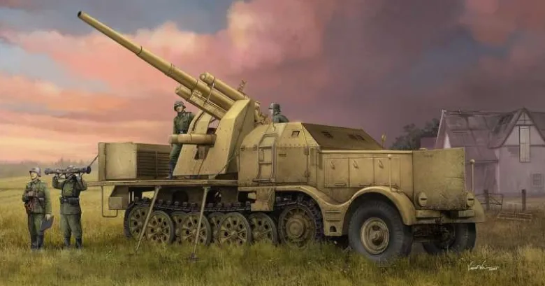 Trumpeter 09577Schwerer Zugkraftwagen 18 t with 8.8cm Flak 1:35 Bausatz