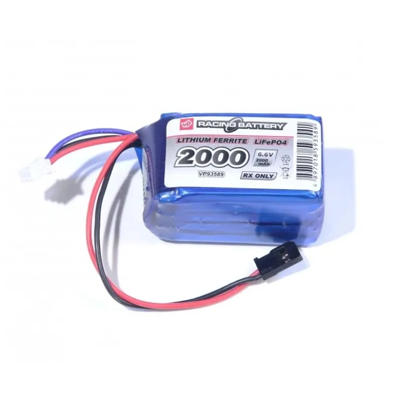 Vapex VP93589Empfängerakku Li-Fe 6.6V 2000mAh Cube, Futaba Stecker