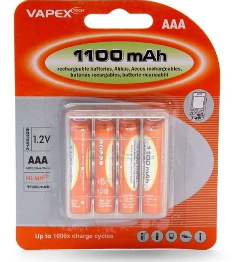 Vapex VP4VTE1100AAAMicro Akkus NiMH AAA/R3 1100mAh (4 Stück)