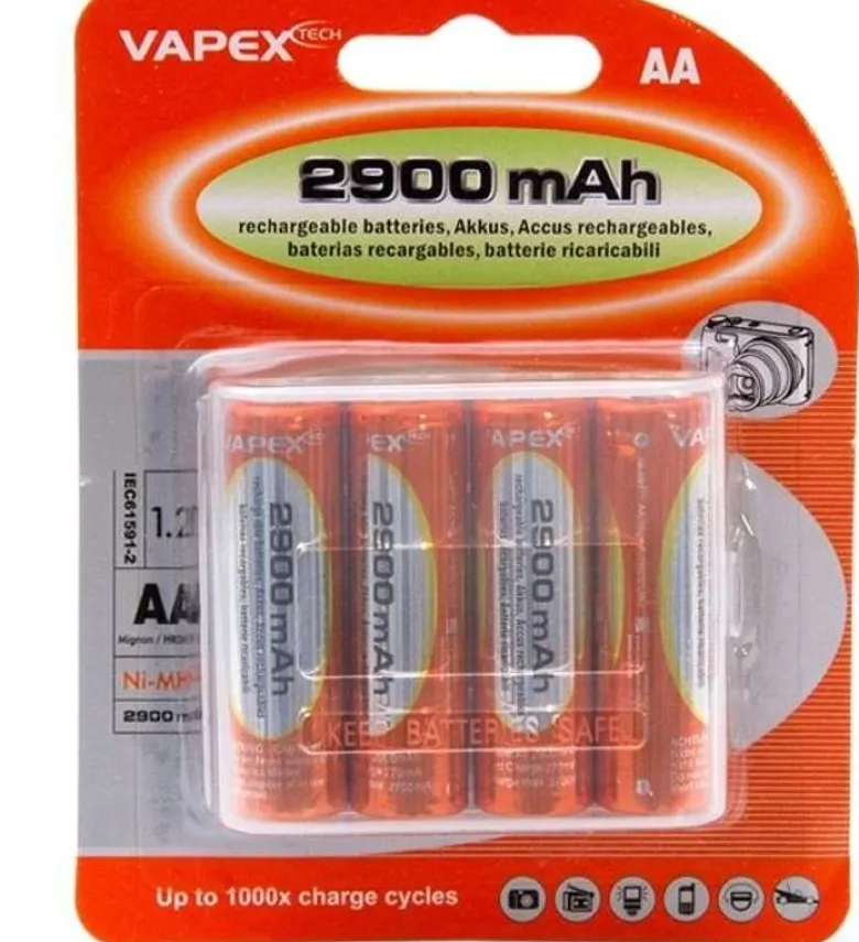 Vapex VP4VTE2900AAMignon Akkus NiMH AA/R6 2900mAh (4 Stück)