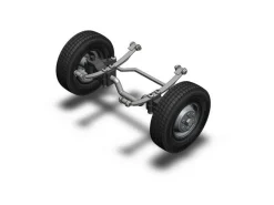 Wedico 104-WVorderachse für Standard-Fahrgestelle mit Lenkung und Rädern
